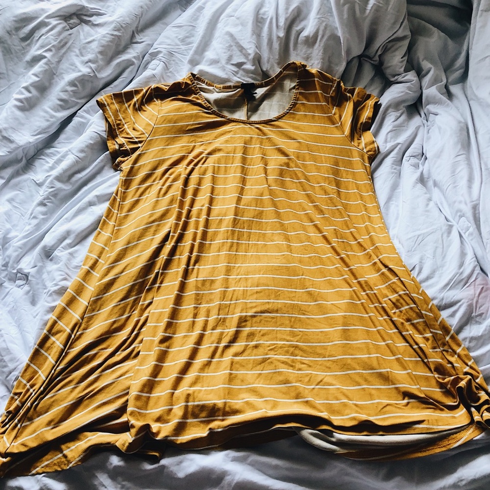 Mustard Yellow Striped Dress